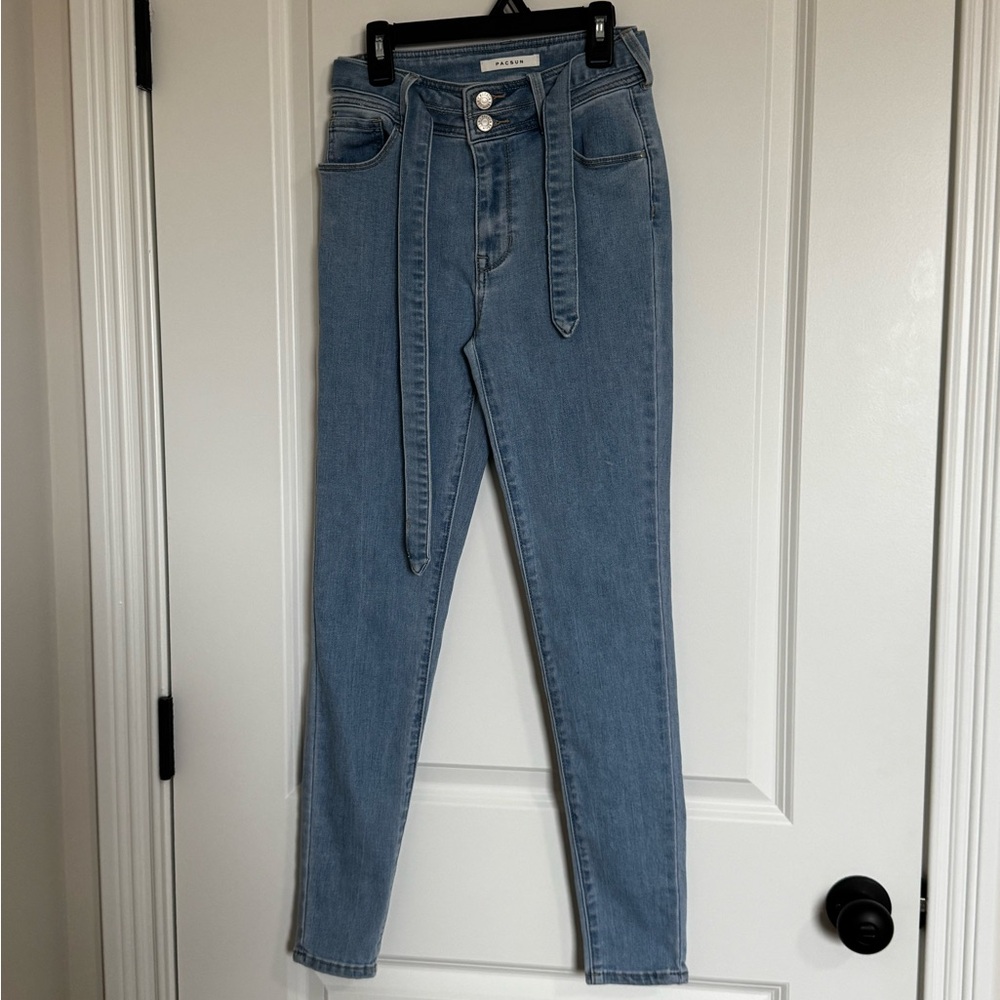 PacSun Super High Rise Jeggings Sz 24 | Light Wash Skinny Jeans
